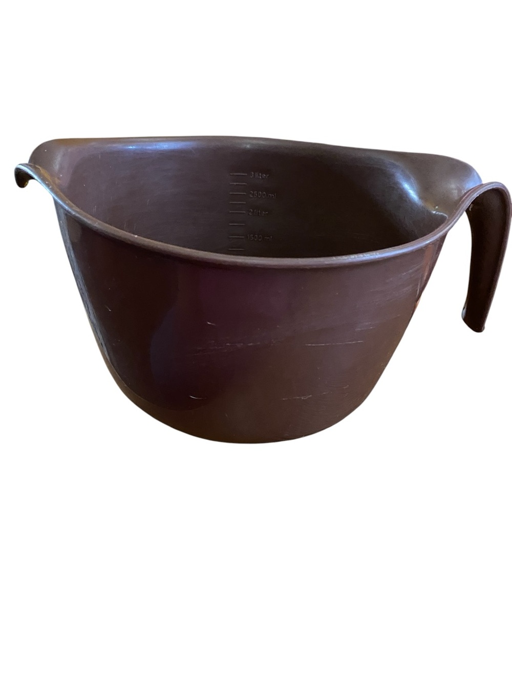 Vintage Rubbermaid 3 Qt 12 Cup Batter Bowl Grip N Mix Measuring 2663 Brown